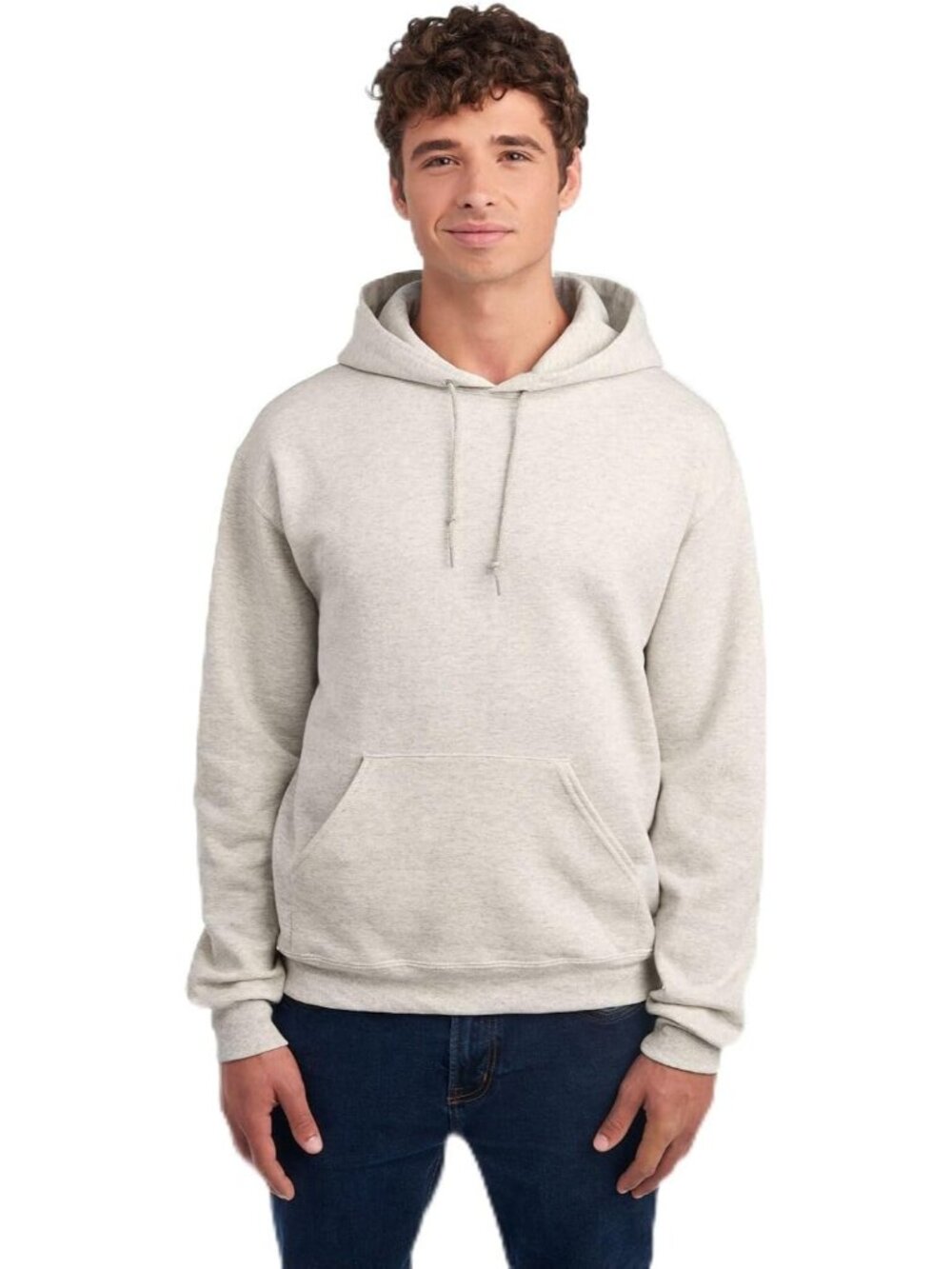 Jerzees Men's Oatmeal Heather Long Sleeve Nublend Pullover Sweatshirts Hoodies